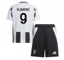 Juventus Dusan Vlahovic #9 Koszulka Podstawowa dzieci 2024-25 Krótki Rękaw (+ krótkie spodenki)